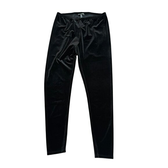 Eileen Fisher Stretch Velvet Knit Ankle Pull On Legging Pants Black Small - Picture 1 of 6